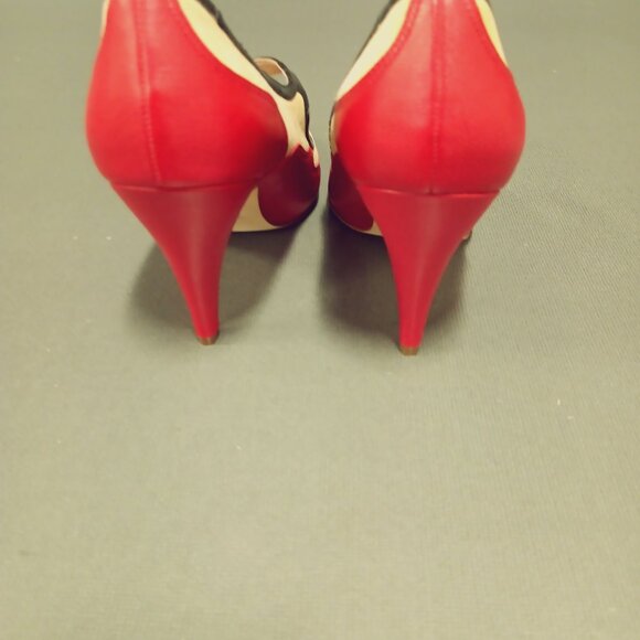 Nina Originals "Aneko" Pumps Leather/Suede Red/Tan/Black Size 8 NWOT - Picture 3 of 7